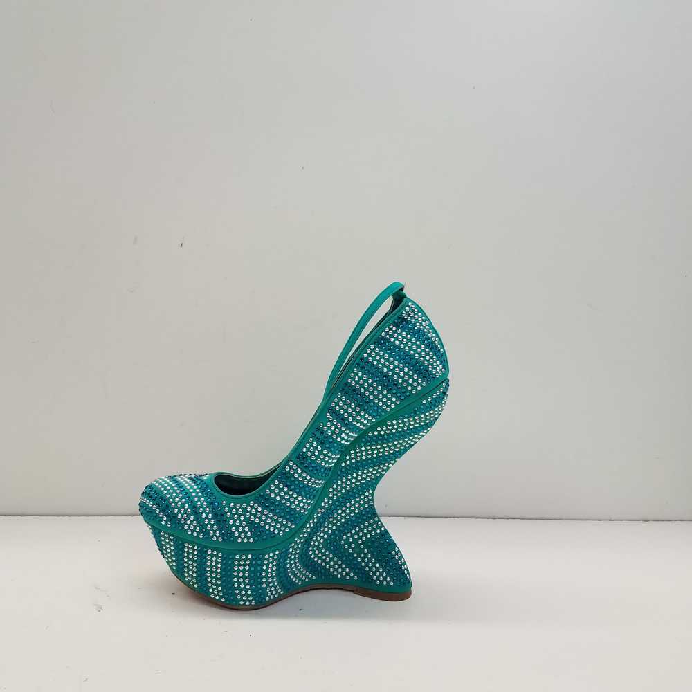 Dollhouse Turquoise bling No heel Wedges Size 8 - image 2