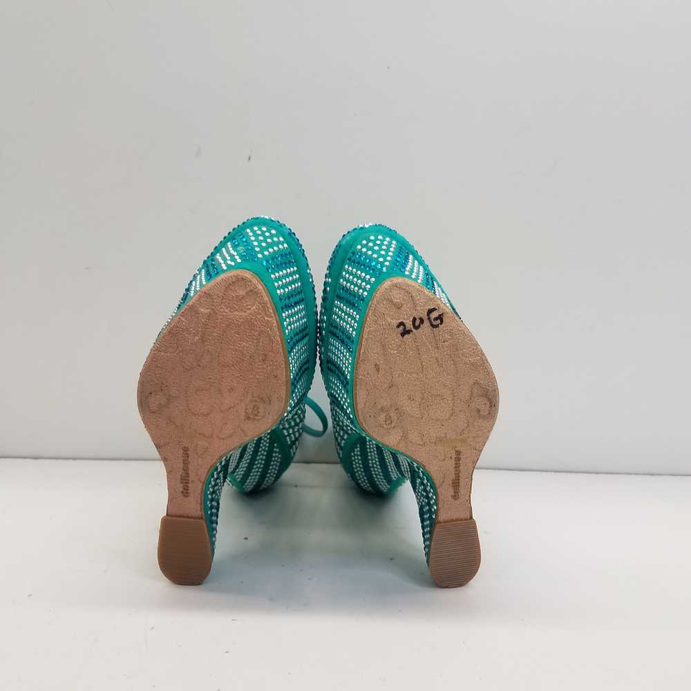 Dollhouse Turquoise bling No heel Wedges Size 8 - image 5