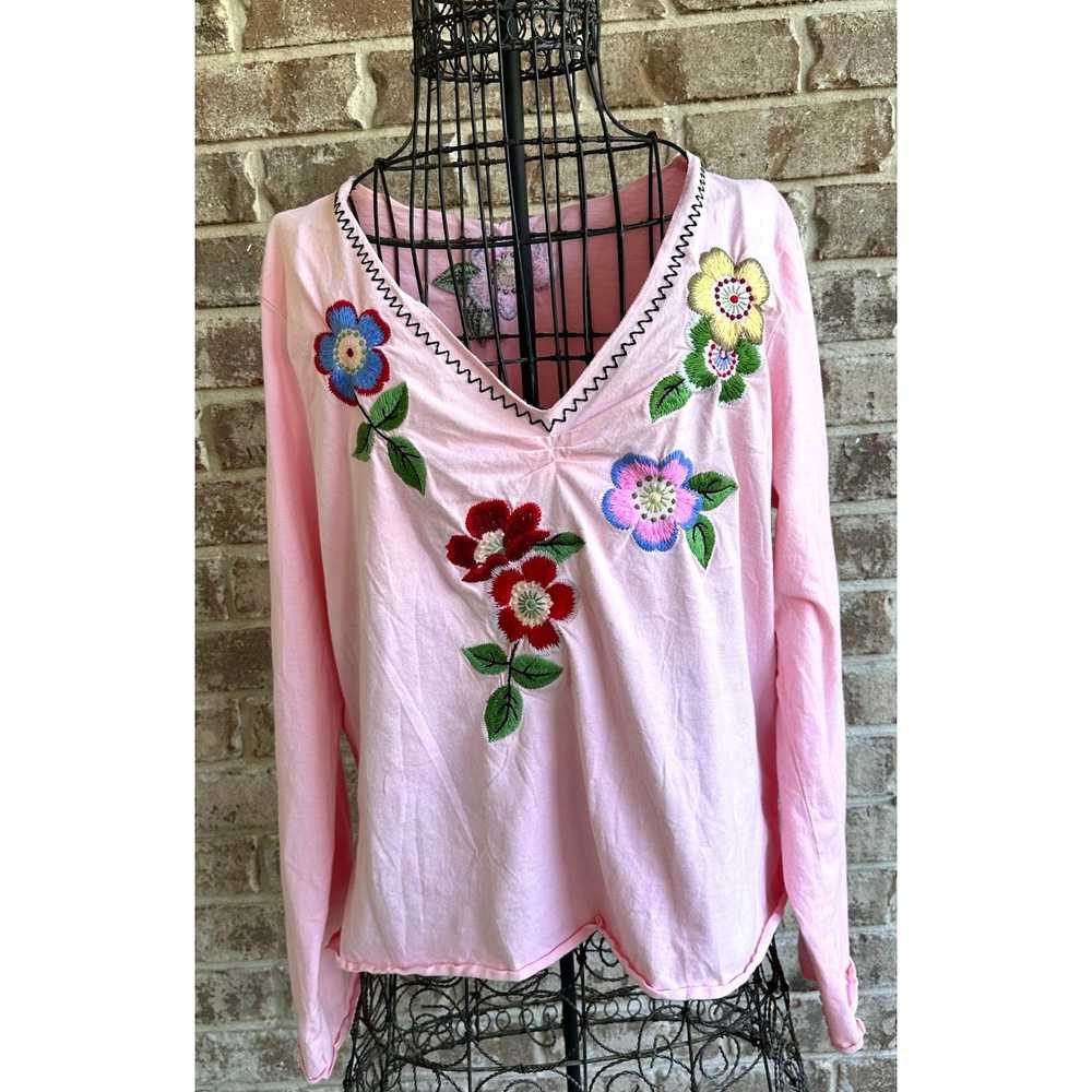 Art × Streetwear × Vintage Embroidered Floral Top… - image 1