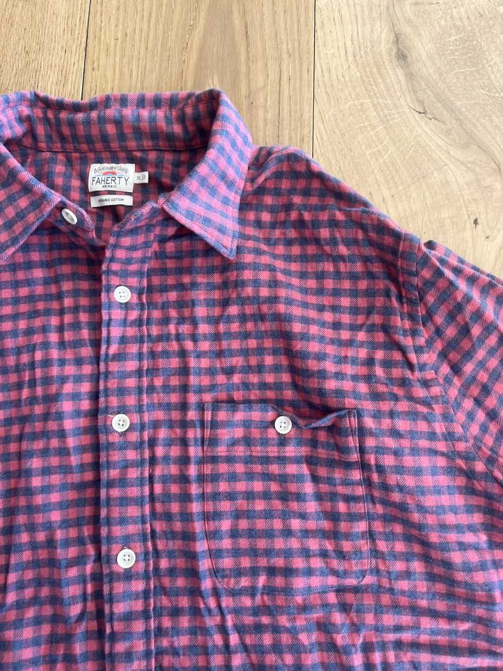 Faherty Faherty brand pink/red and blue gingham s… - image 2