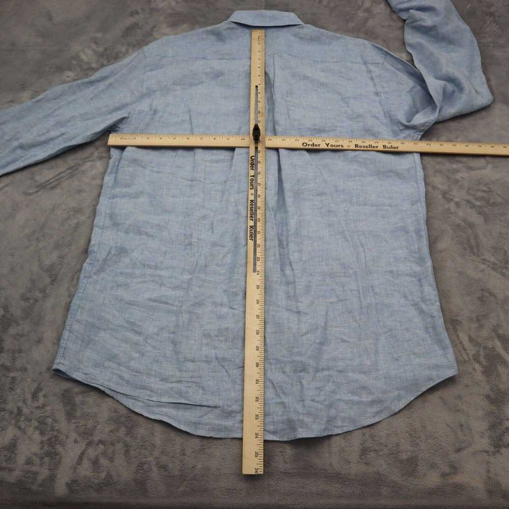 Alan Flusser Alan Flusser Shirt Mens L Blue Linen… - image 3
