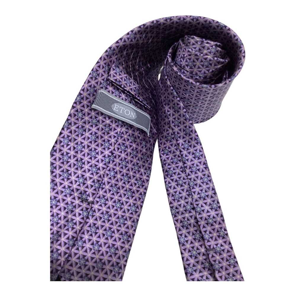 Eton ETON Geometric Silk Tie Made In France 59"-3… - image 4