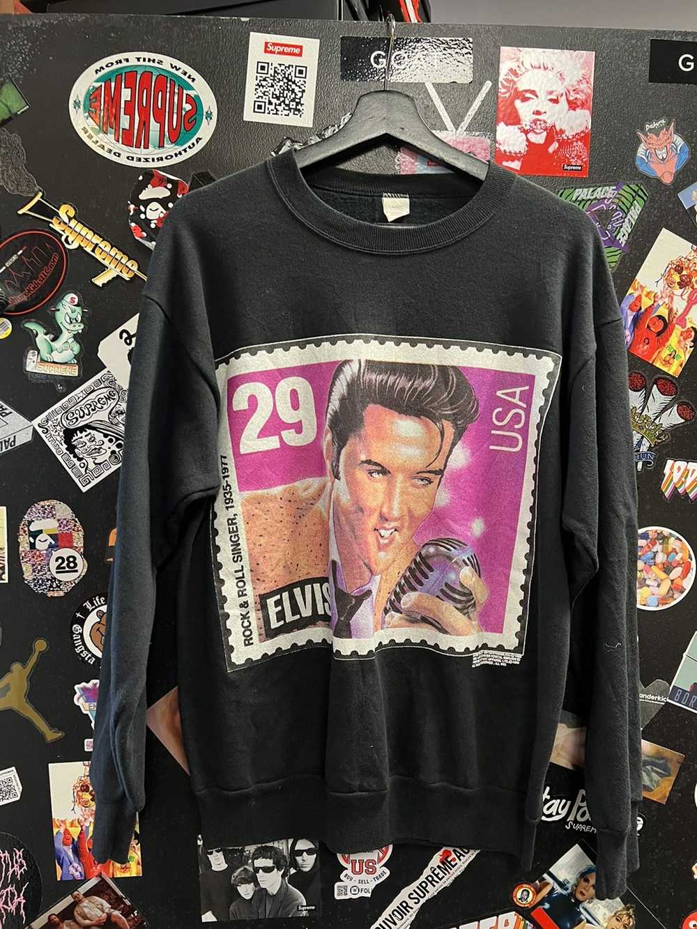 Vintage Vintage Elvis Postage Stamp Sweater - image 1