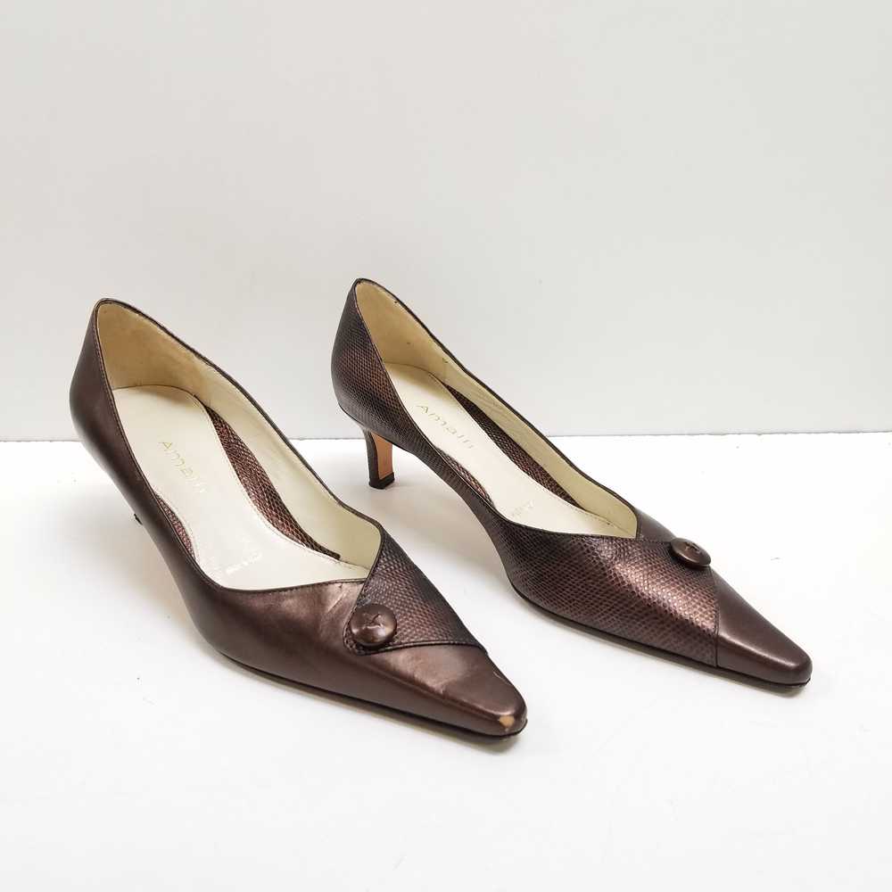 Amalfi Women's Brown Leather Heels Size 7 - image 3