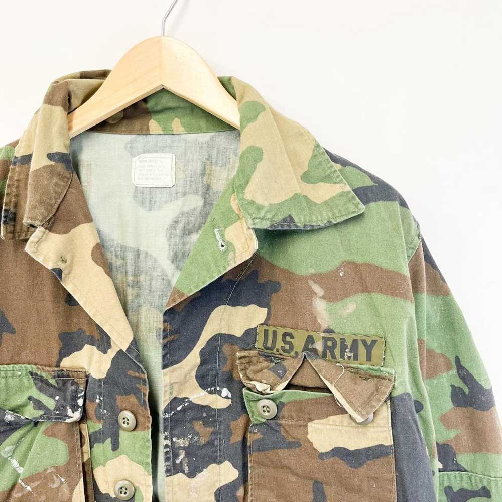 Vintage Vintage 90s Us Army Camo Button-Up Shirt … - image 2