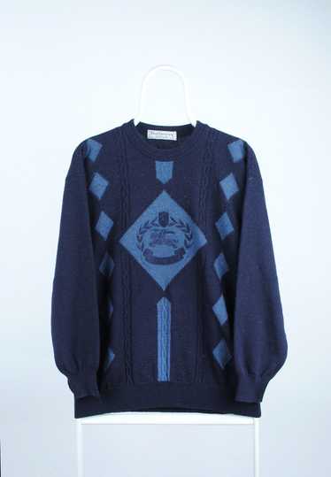 Burberry × Vintage Burberry Sweater Navy Nova Chec