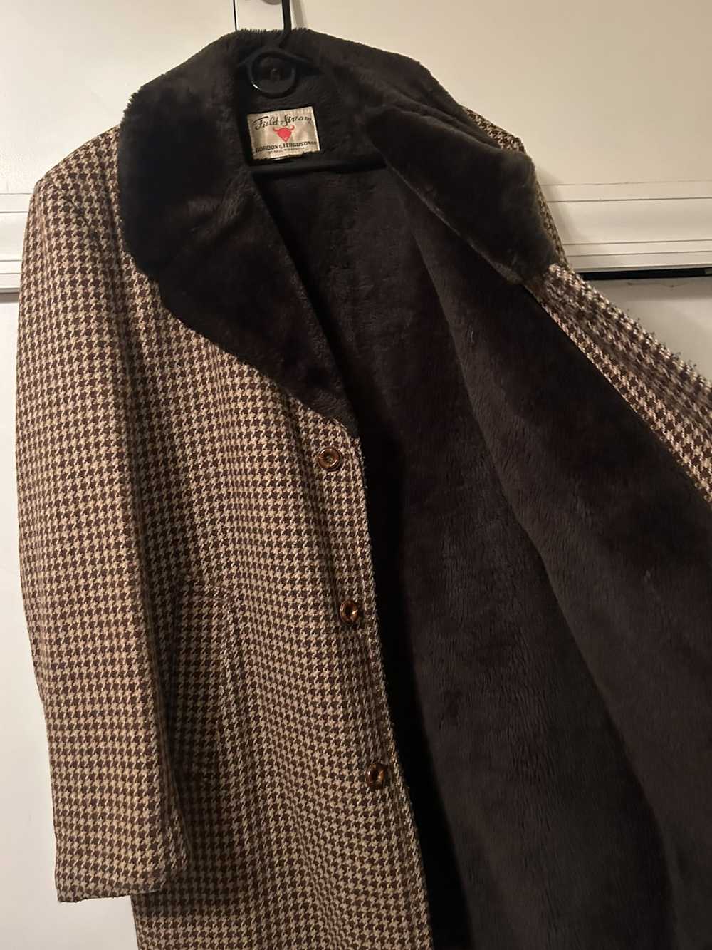 Vintage Vintage Brown Houndstooth Overcoat - image 4