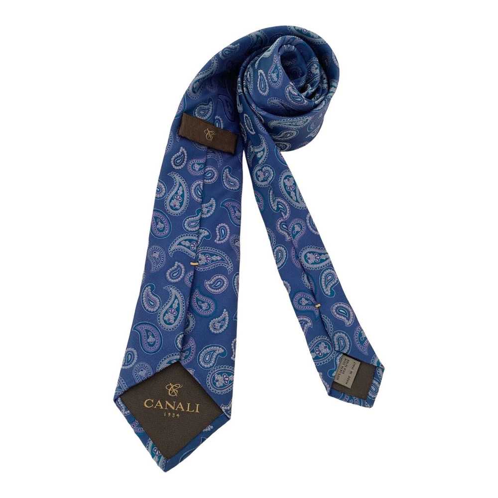 Canali CANALI 1934 Current Paisley Silk Tie Italy… - image 3