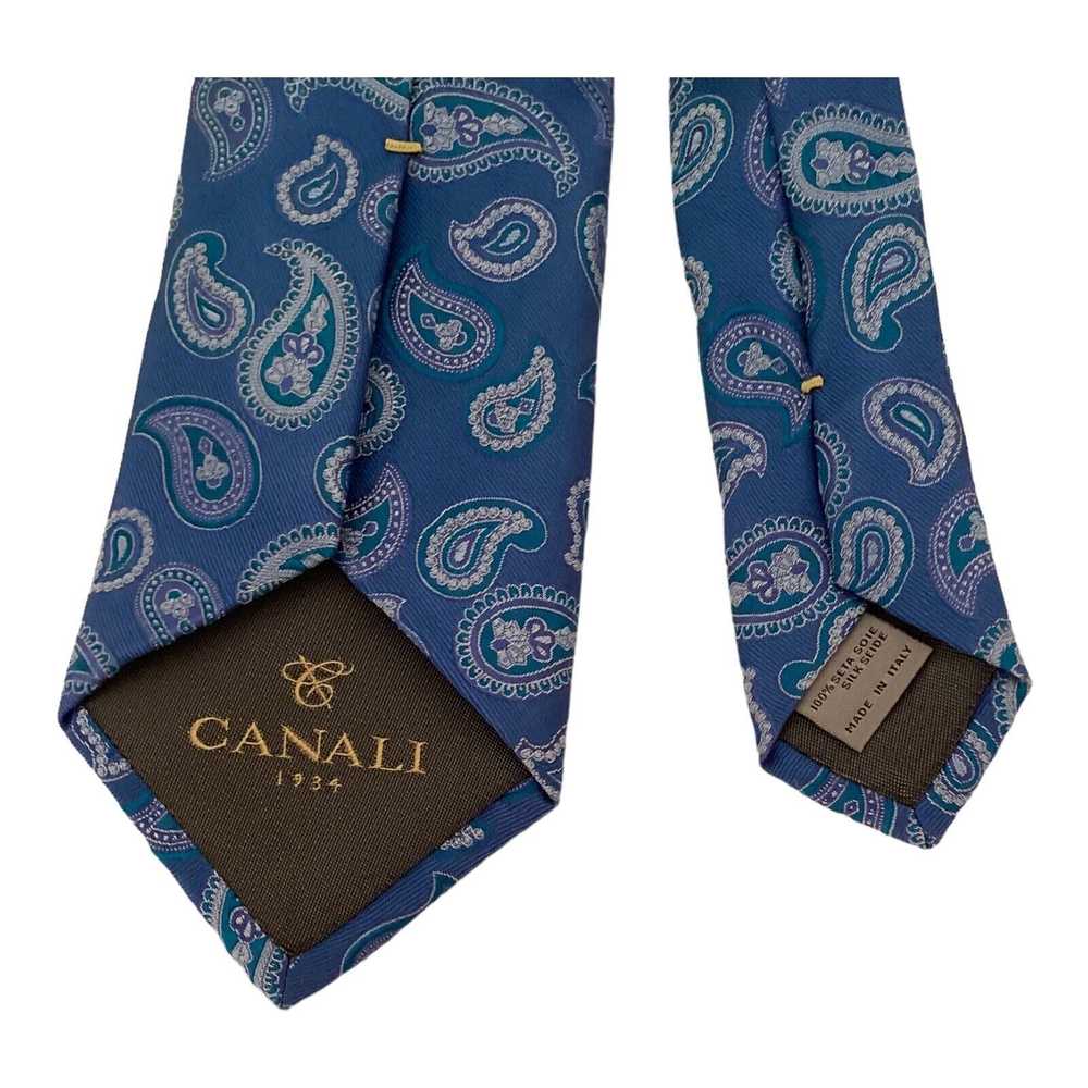 Canali CANALI 1934 Current Paisley Silk Tie Italy… - image 6