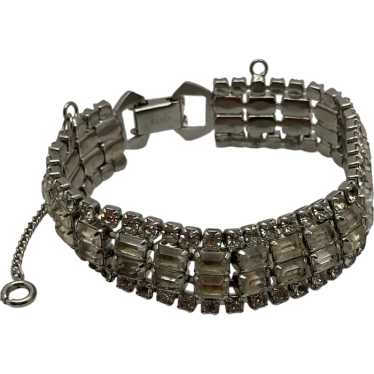 Vintage Weiss 4 Strand Brilliant Rhinestone Bracel