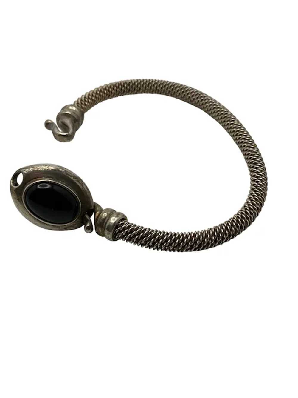 Joseph Esposito Sterling Silver and Onyx Bracelet - image 2