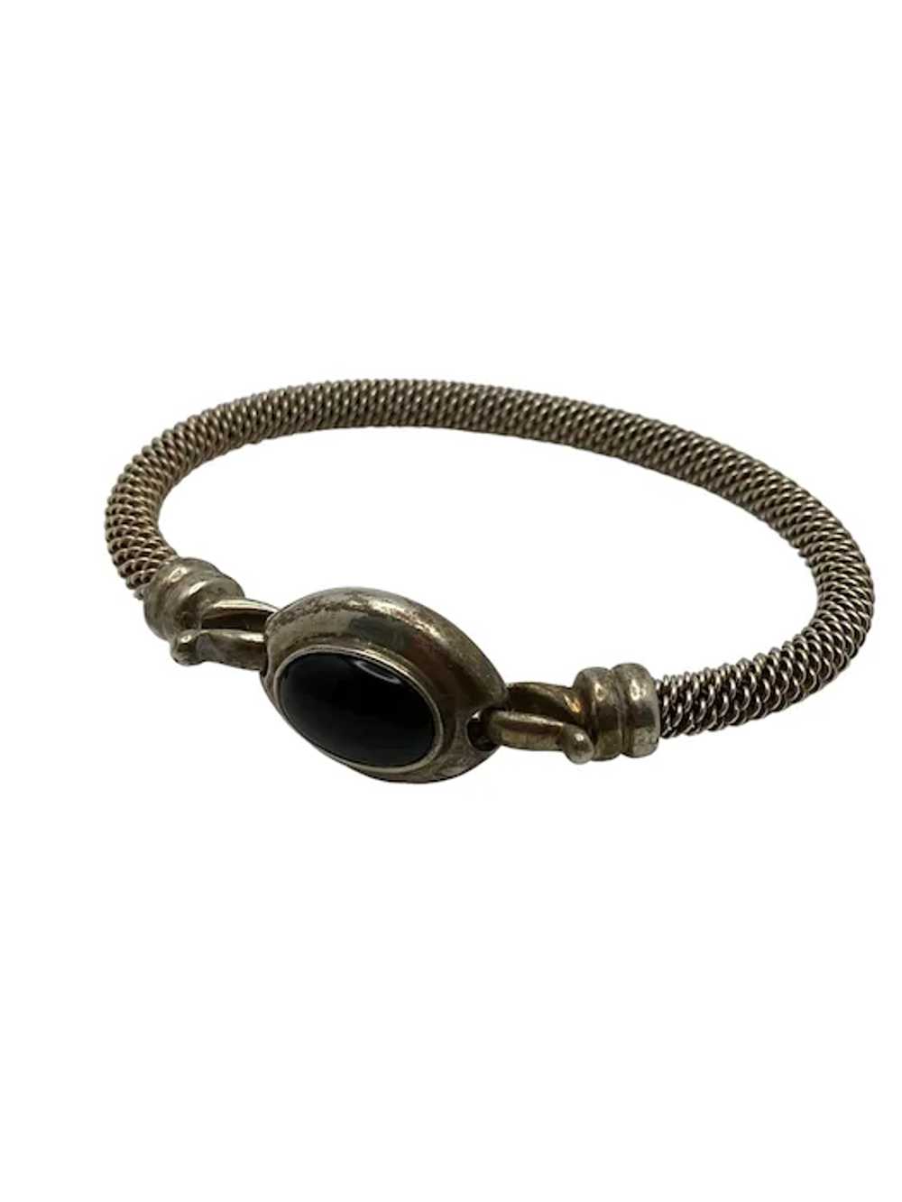 Joseph Esposito Sterling Silver and Onyx Bracelet - image 3
