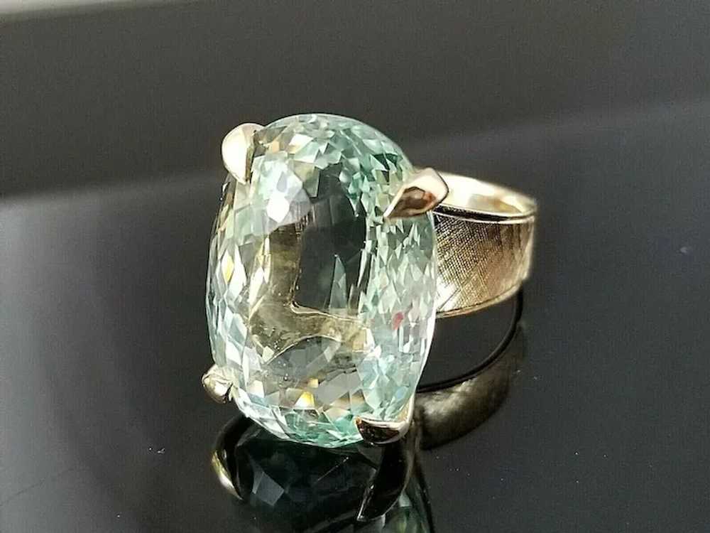 Aquamarine Ring in 18KT Yellow Gold ~  New Reduct… - image 3