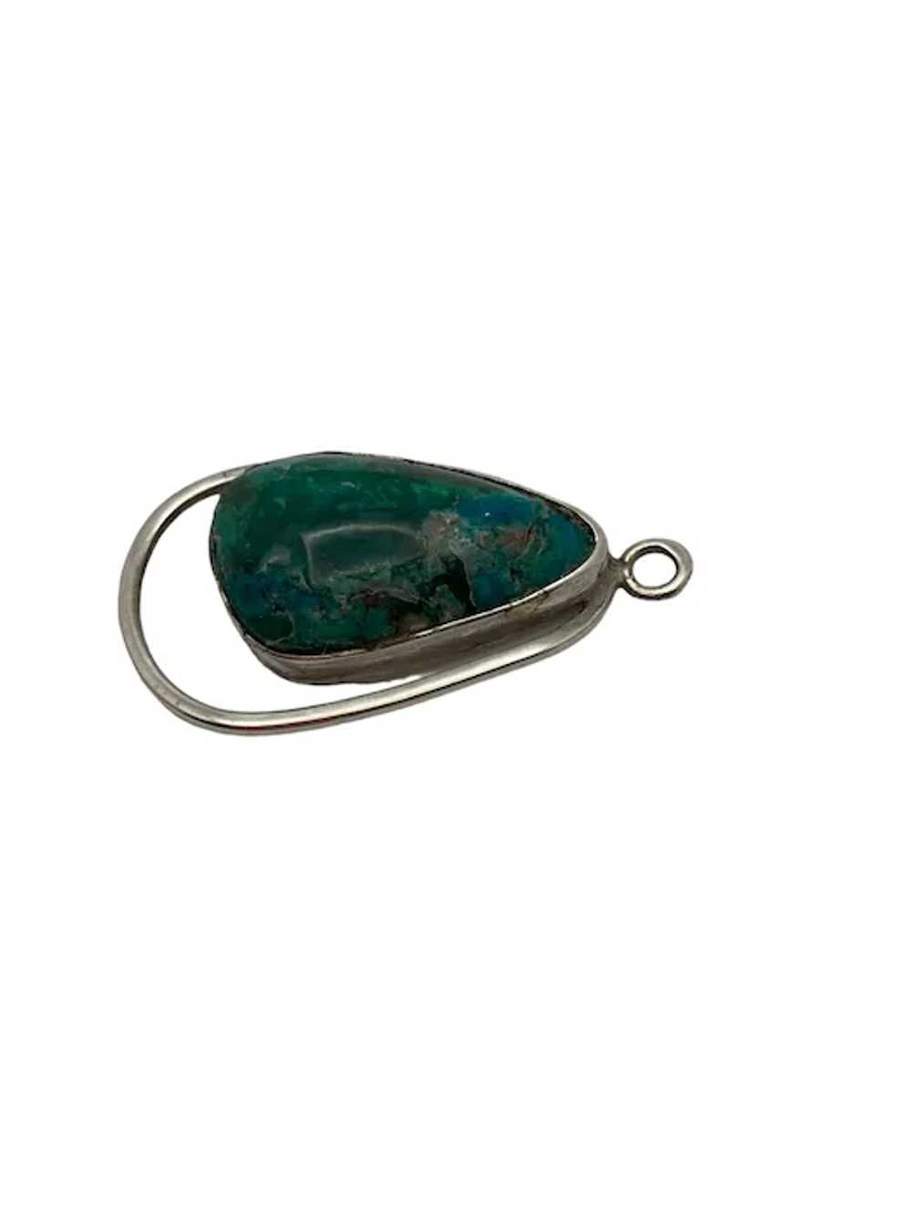 Israeli Sterling Silver and Chrysocolla Modernist… - image 2