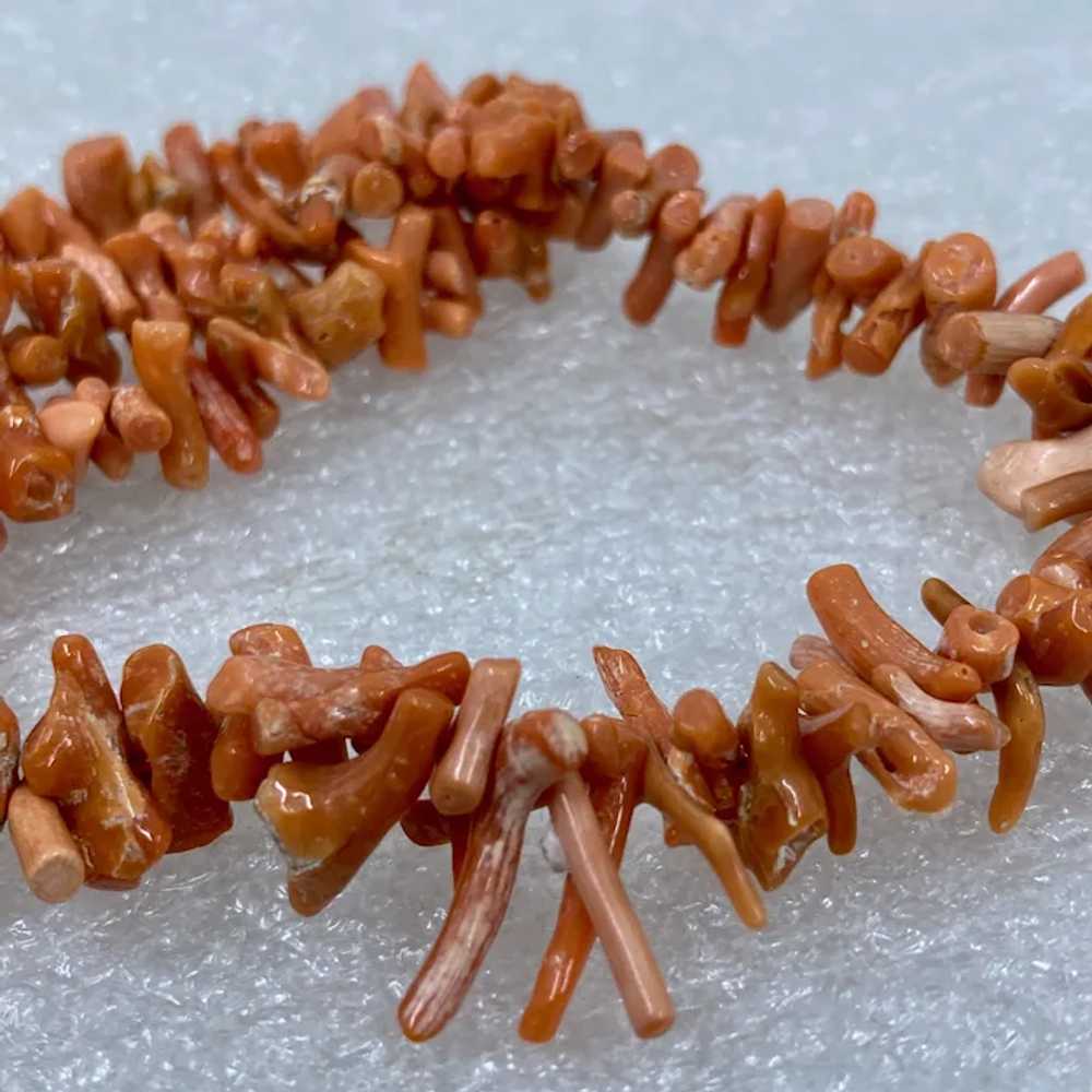 Vintage Natural Stick Coral Necklace 16" - image 6