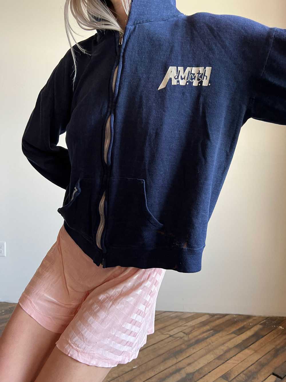 Vintage 1960's Duluth Minnesota Navy Blue Zip Up … - image 7