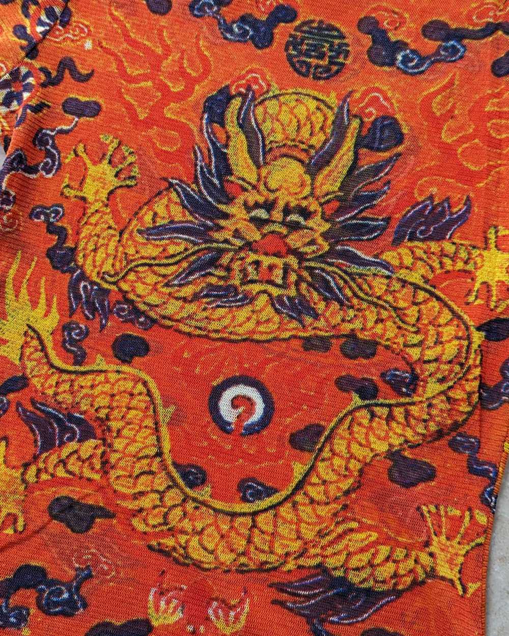 90s Vivienne Tam "Dragon Robes" Mesh Top - image 6