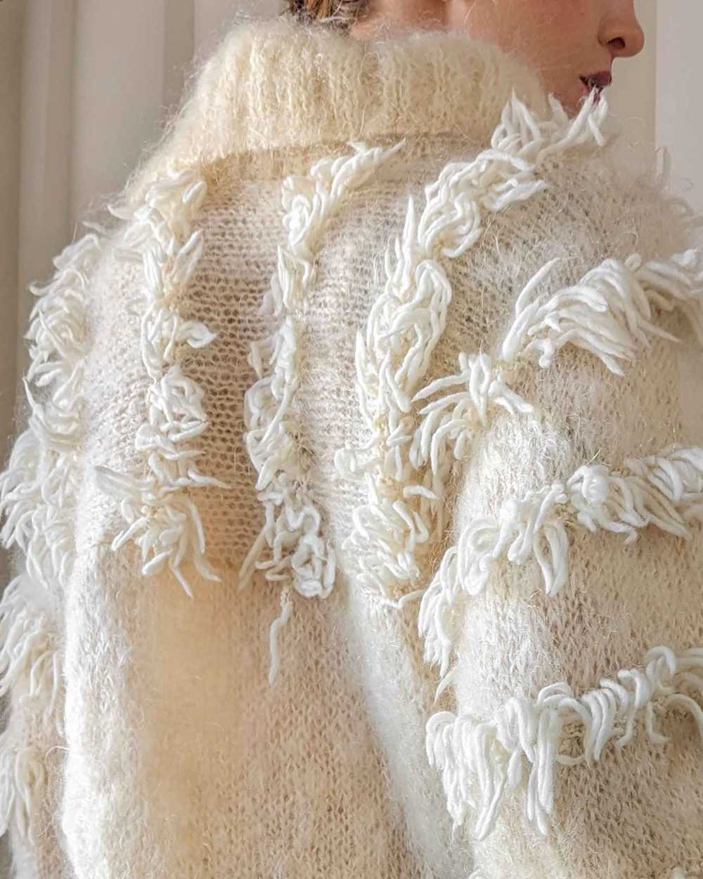 80s Hand Knit Shaggy Mohair Sweater - image 4