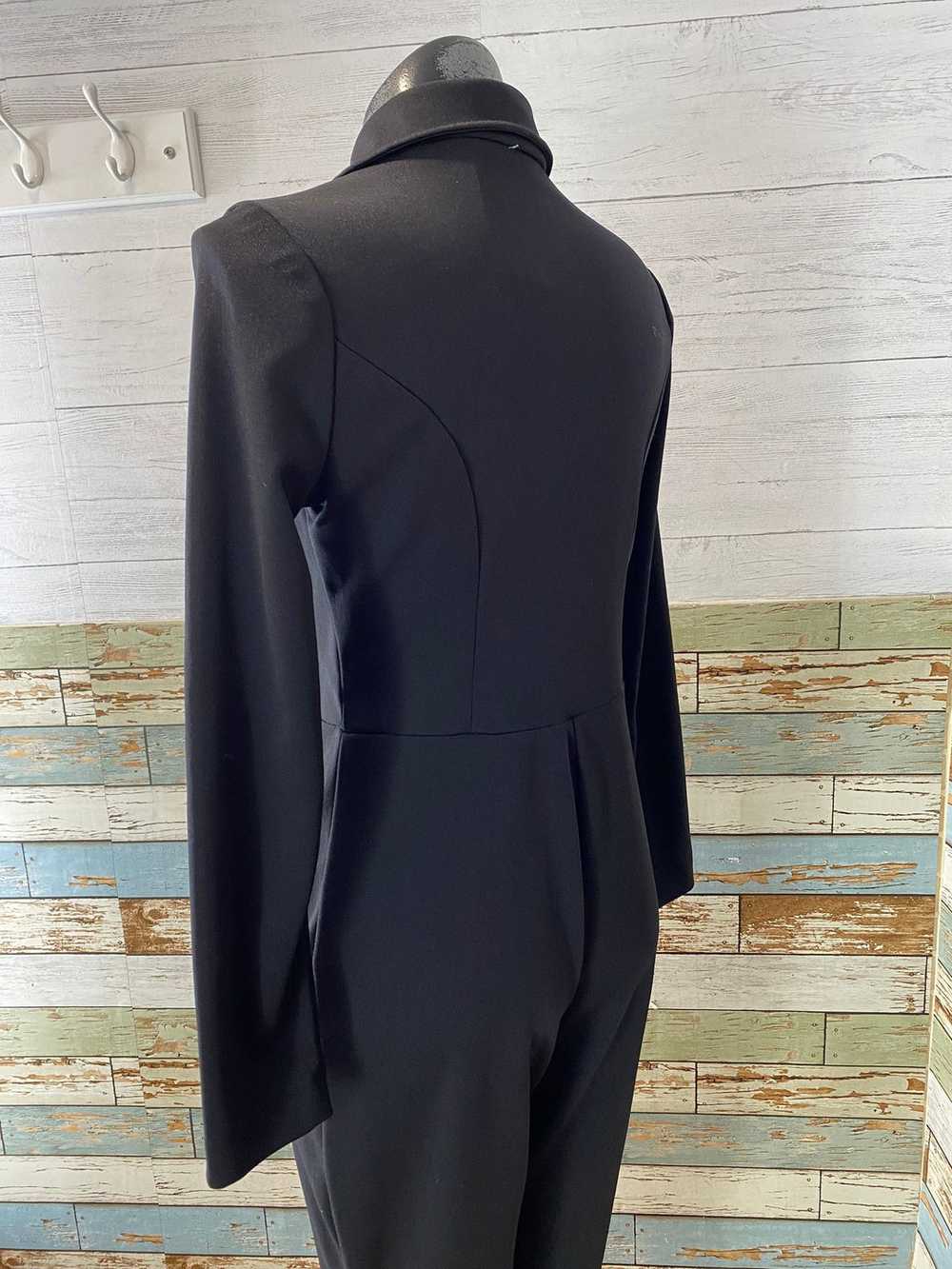 70’s Black Long Sleeve Zip Front Jumpsuit - image 12