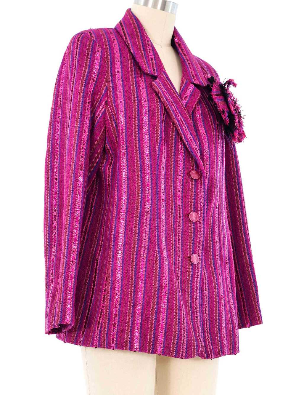 2001 Chanel Sequin Trimmed Jacket - image 3