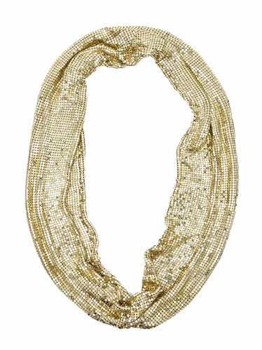 Goldtone Chainmail Tubular Necklace