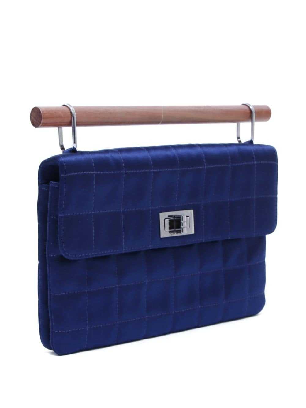 CHANEL Pre-Owned 2002 2.55 Choco Bar silk handbag… - image 3