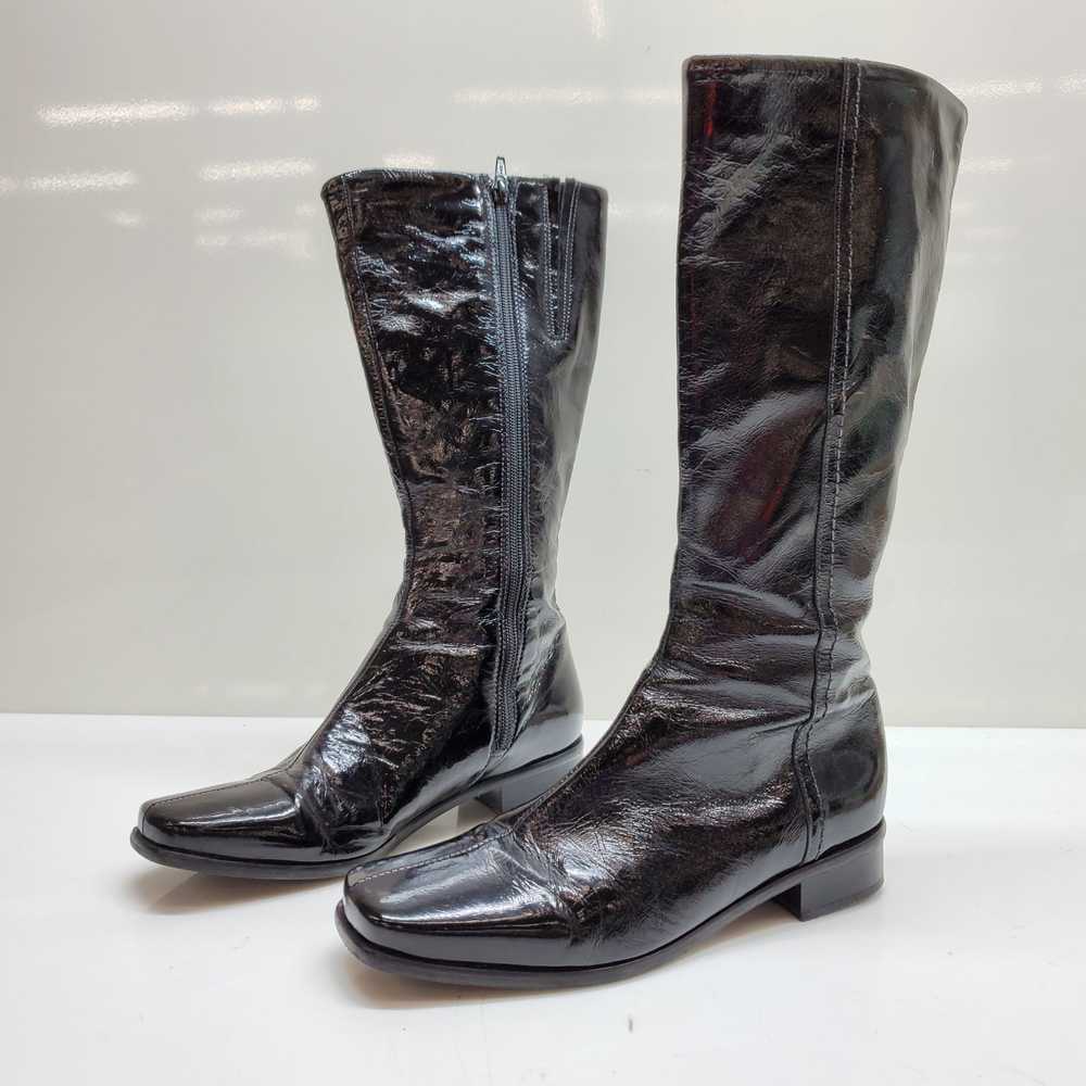 WOMENS LA CANADIENNE PATENT LEATHER BOOTS SIZE 7.5 - image 1