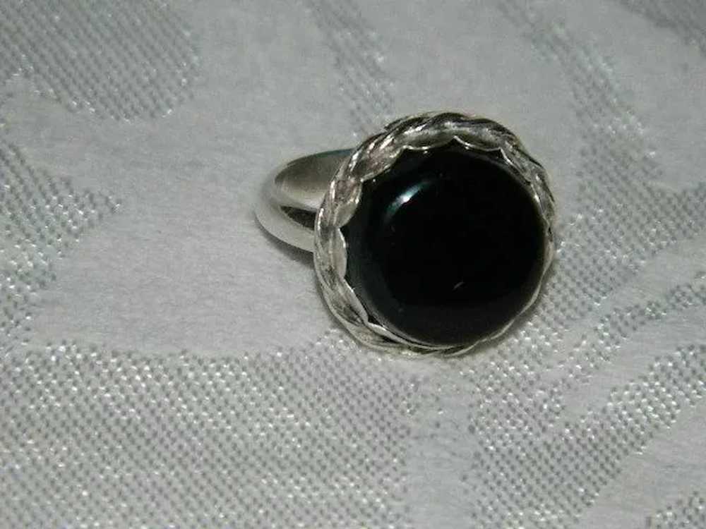 Dramatic Hand Crafted Apache Tear Sterling Silver… - image 5