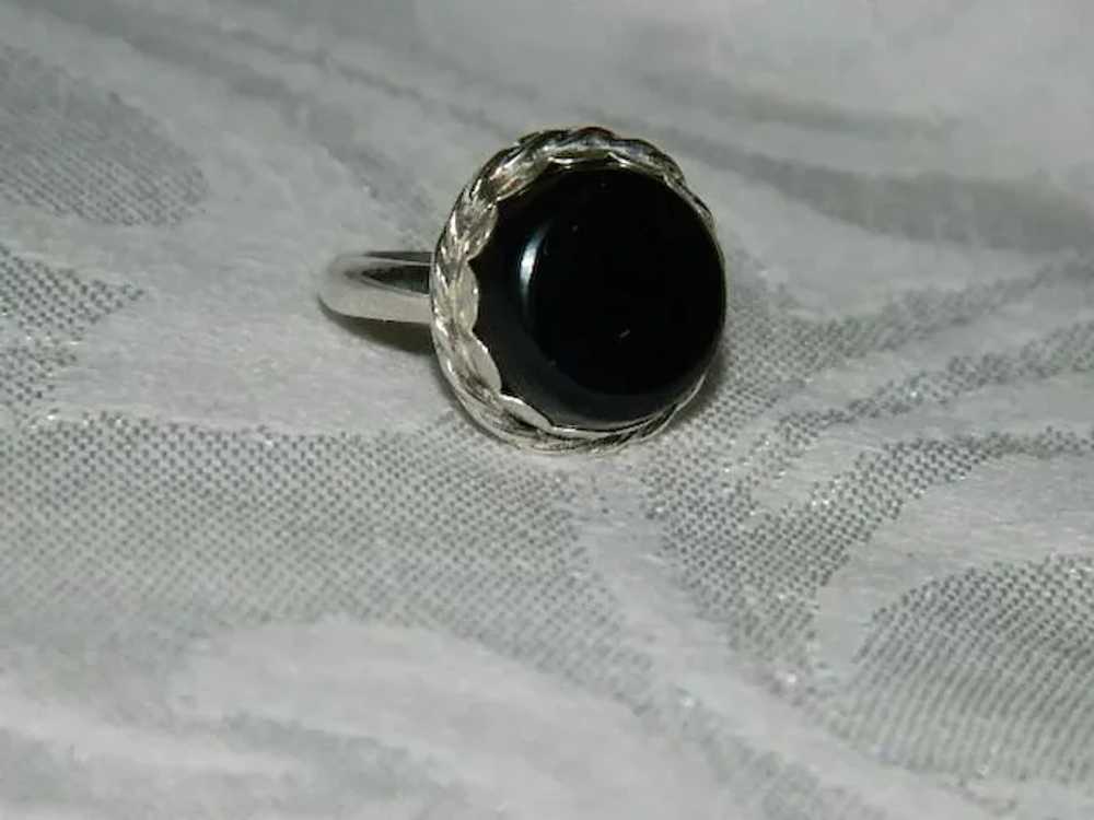 Dramatic Hand Crafted Apache Tear Sterling Silver… - image 6