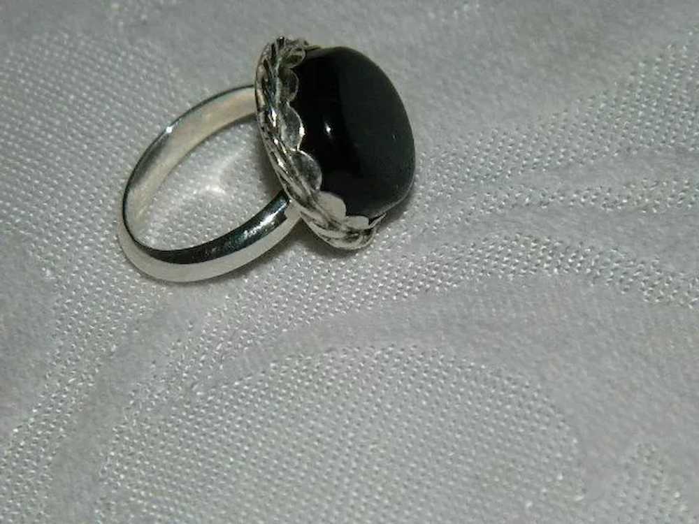 Dramatic Hand Crafted Apache Tear Sterling Silver… - image 7