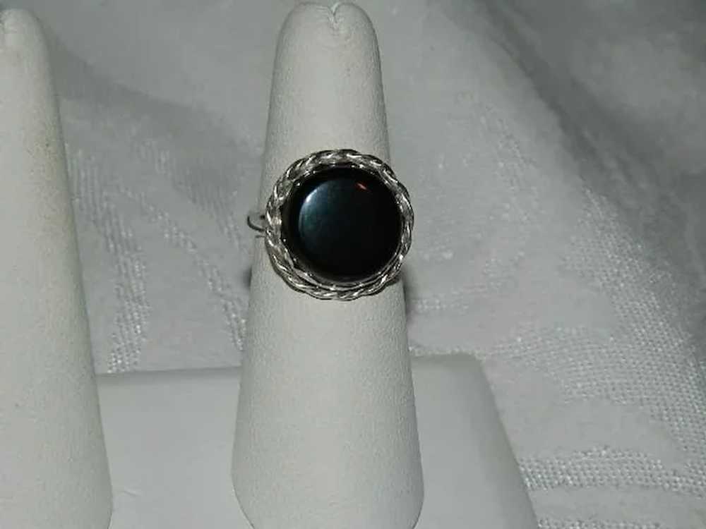 Dramatic Hand Crafted Apache Tear Sterling Silver… - image 9