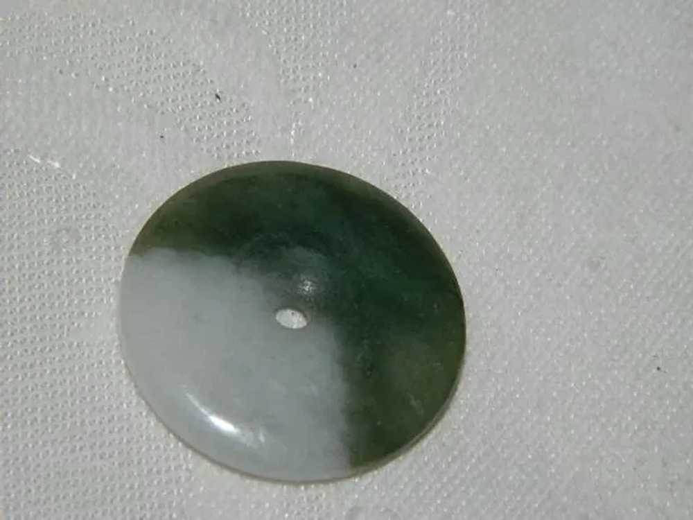 Moss in Snow Jade Disk Bead Pendant - image 2