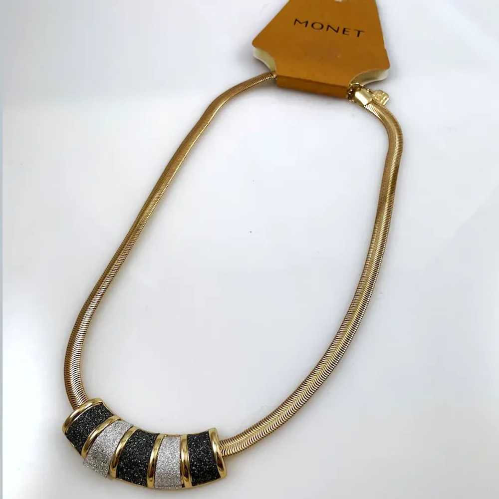 Monet Flat Snake Gold & Silver Tone Necklace NWT - image 3