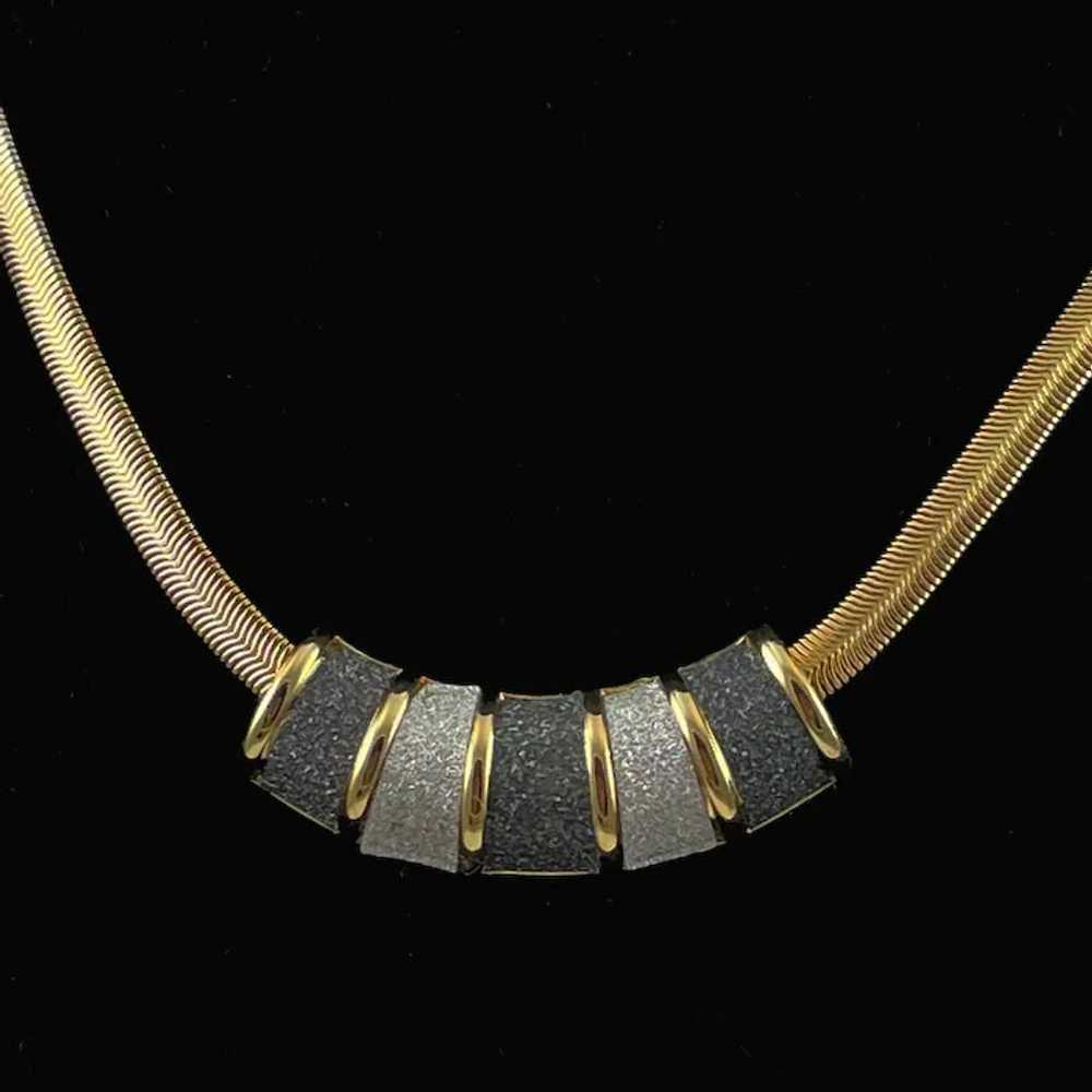 Monet Flat Snake Gold & Silver Tone Necklace NWT - image 4