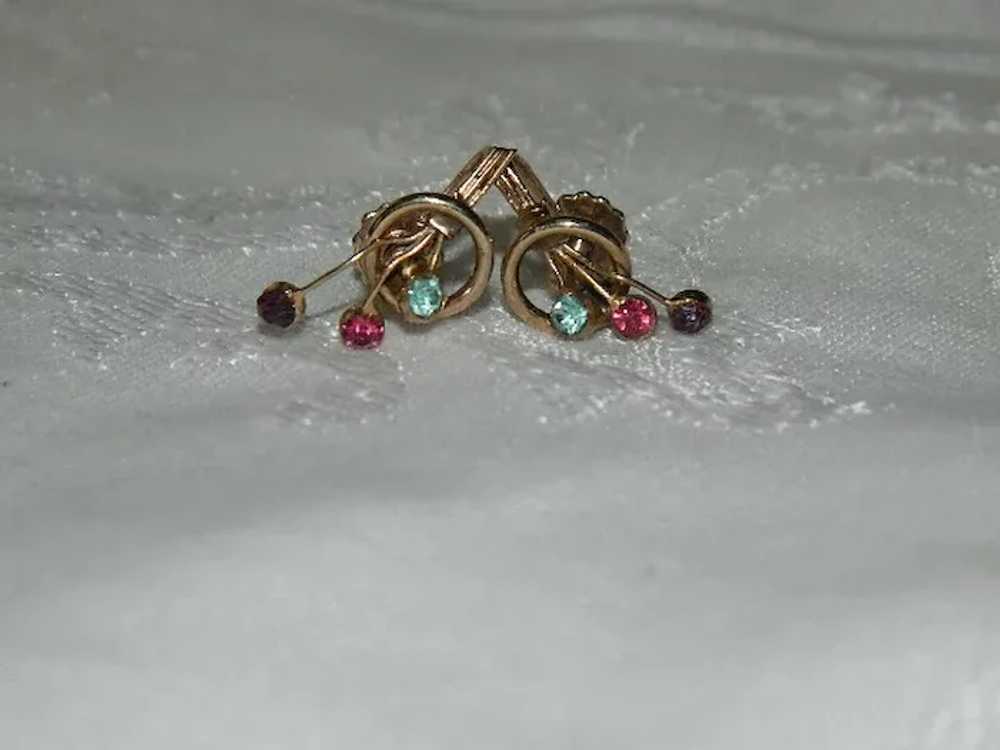 1940's Karu Rose Gold Finished Rhinestone Glamor … - image 4