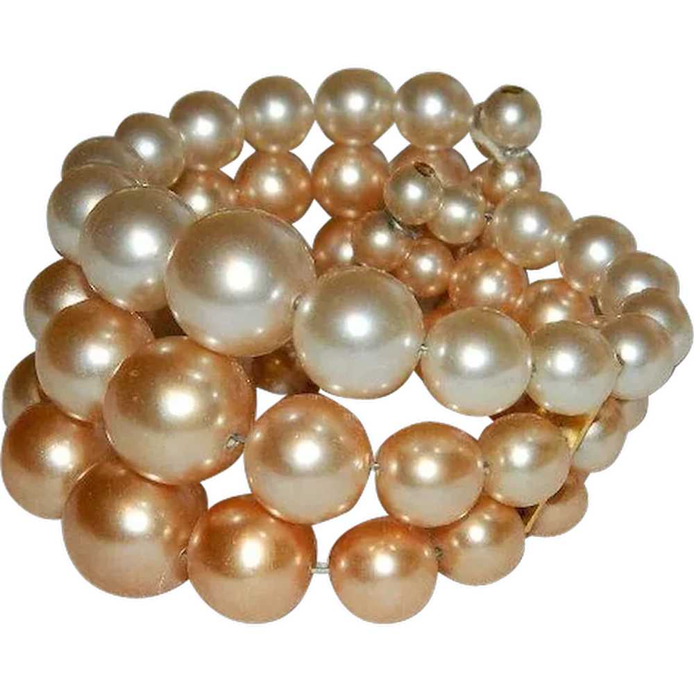 Fresh Shades of Peach Memory Beaded Bracelet - image 1