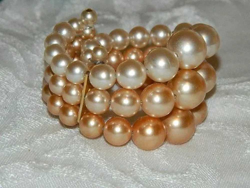 Fresh Shades of Peach Memory Beaded Bracelet - image 3