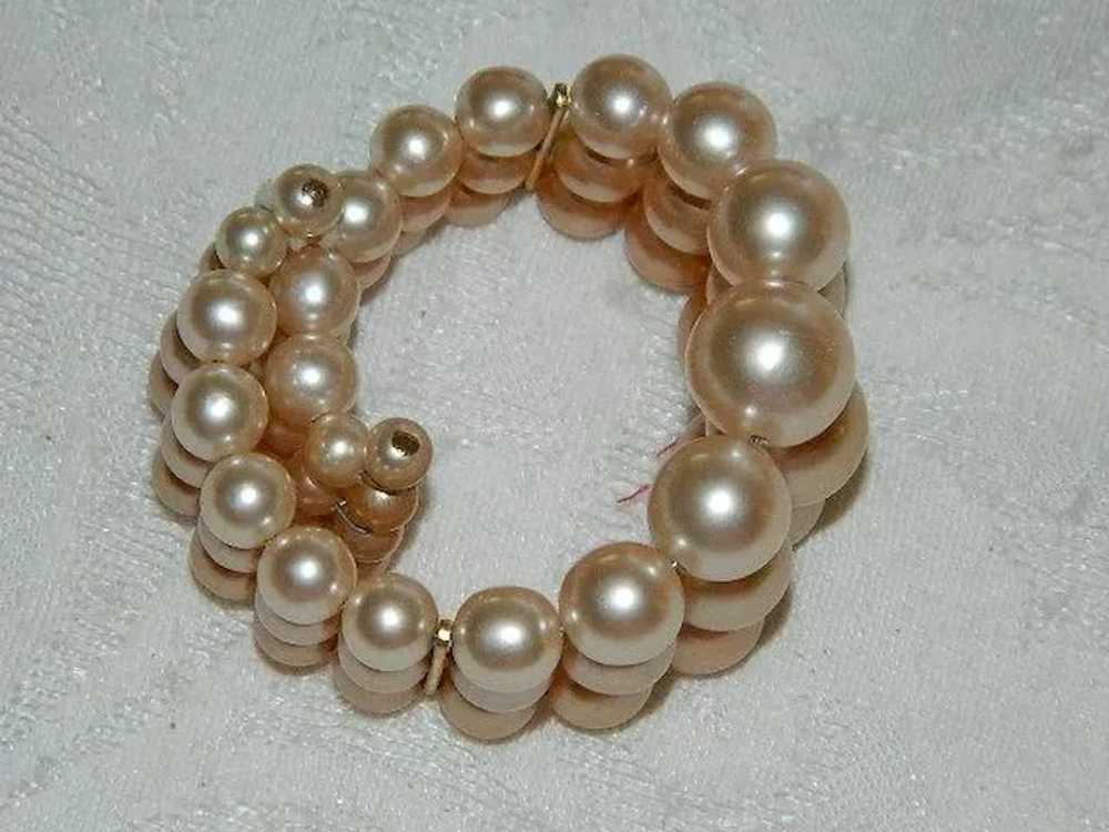 Fresh Shades of Peach Memory Beaded Bracelet - image 4
