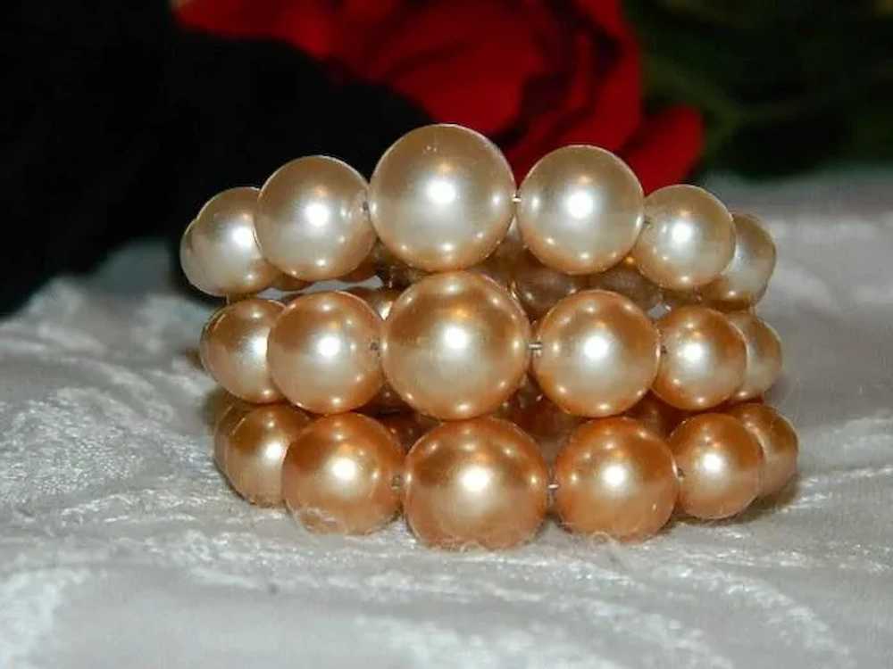 Fresh Shades of Peach Memory Beaded Bracelet - image 5