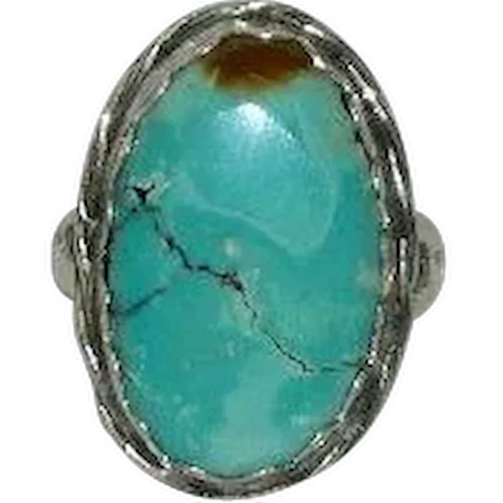 Amazing 40ct Spiderweb Turquoise Sterling Silver … - image 1