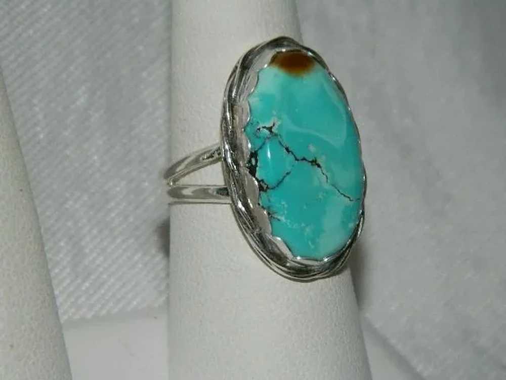 Amazing 40ct Spiderweb Turquoise Sterling Silver … - image 6