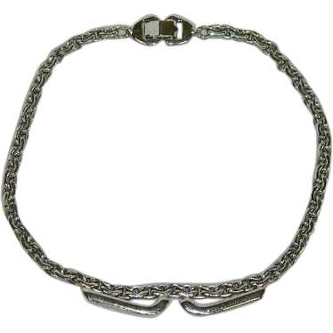 Delicious Sperry Silver Tone Chain Necklace Choke… - image 1