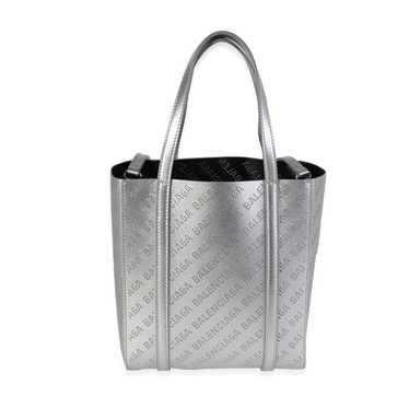 BALENCIAGA New Silver Calfskin Logo Perforated XX… - image 1