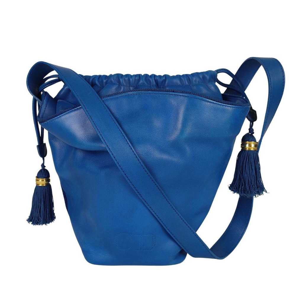 DIOR Christian vintage bucket bag in light blue l… - image 1