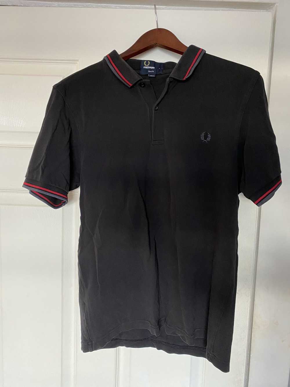 Fred Perry Fred Perry Black Red Grey Striped Polo Gem