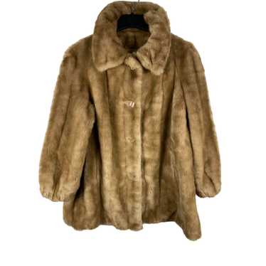 Vintage Vintage Tissavel Faux Fur Jacket Brown Wo… - image 1