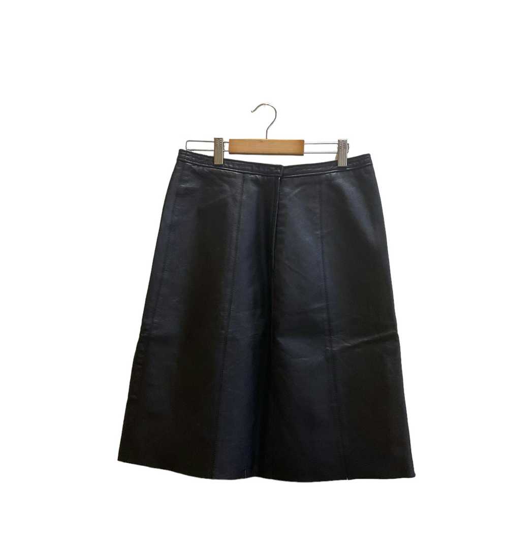 Leather × Vintage Leather Skirt Black - image 1