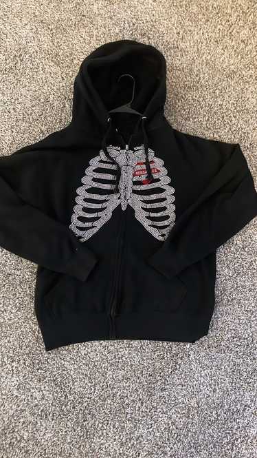 Other × Streetwear rhinestone skeleton hoodie