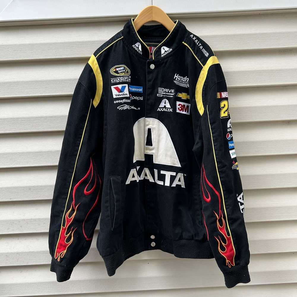 Vintage 90s Jeff Hamilton Leather Baja Racing Jacket Nascar