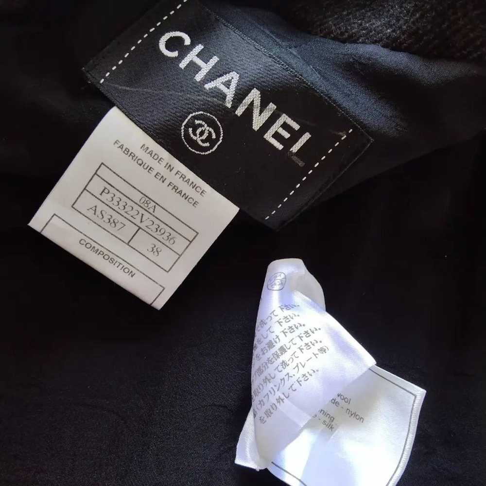 Chanel CHANEL CHARCOAL GREY WOOL TWEED VEST - image 10